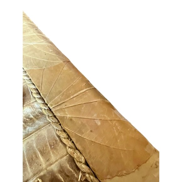 Hawaiian Handmade Photo Album With Palm Tree & Shell Design Dried Leaf Cover VTG - Picture 13 of 16